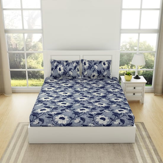 WELSPUN Shimmer Microfibre 3Pcs Queen Bedsheet Set