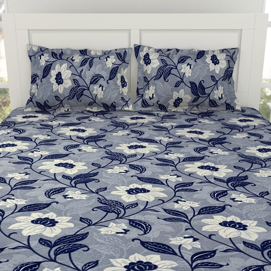 WELSPUN Shimmer Microfibre 3Pcs Queen Bedsheet Set