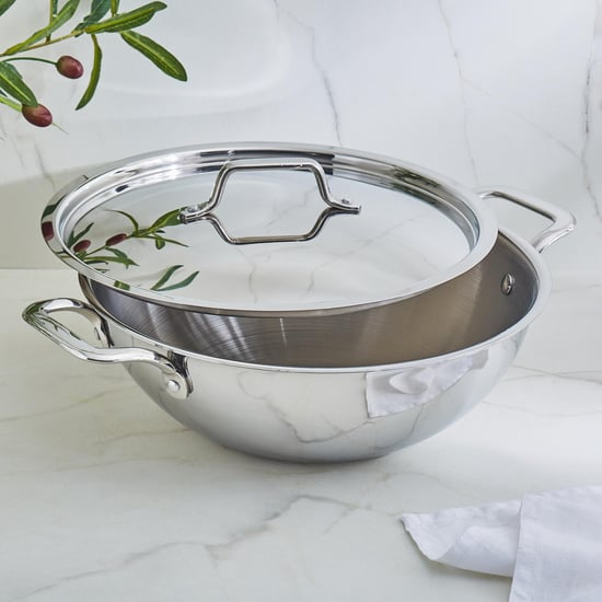 Valeria Carin Stainless Steel Kadhai with Lid - 4.2L