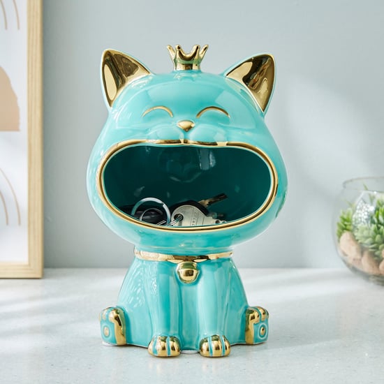 Buy Souvenir Ceramic Colourblocked Cat with Keyholder Figurine