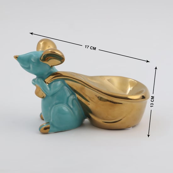 Souvenir Ceramic Mouse Figurine with Bottle Holder