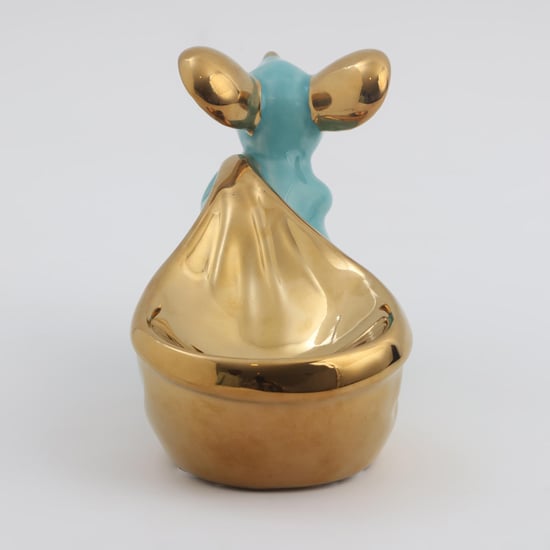 Souvenir Ceramic Mouse Figurine with Bottle Holder