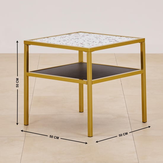 Helios Calisto Metal End Table - Gold