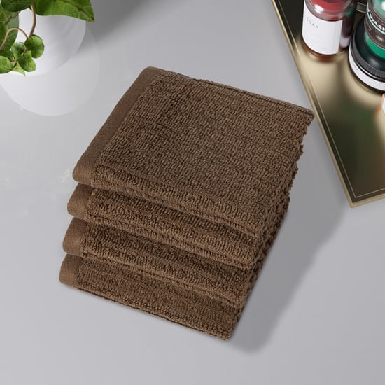 CANNON Brooklyn Set of Cotton Face Towels 30x30cm Brown Cotton