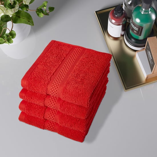 CANNON Arizona Set of Cotton Face Towels 30x30cm Red Cotton