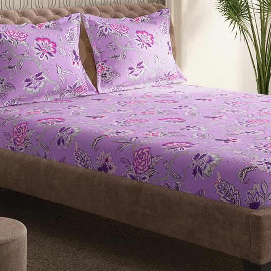 CANNON Brooklyn Cotton 144TC Floral Printed 3Pcs Super King Bedsheet Set