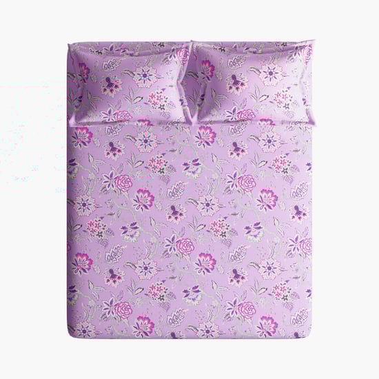 CANNON Brooklyn Cotton 144TC Floral Printed 3Pcs Super King Bedsheet Set