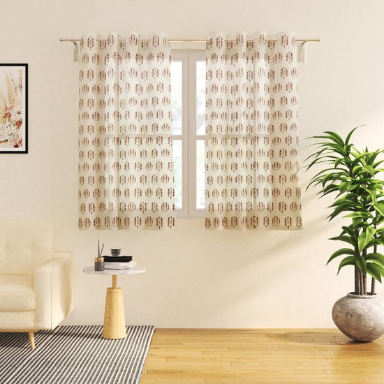 Corsica Set of 2 Printed Sheer Window Curtains