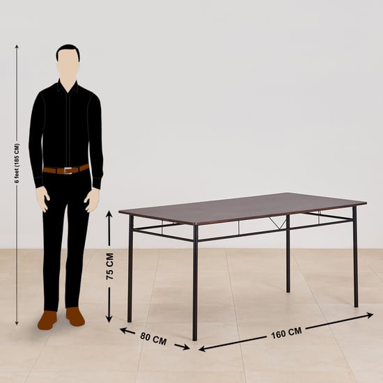 Helios Lucia 6-Seater Dining Set with Chairs and Bench - Brown