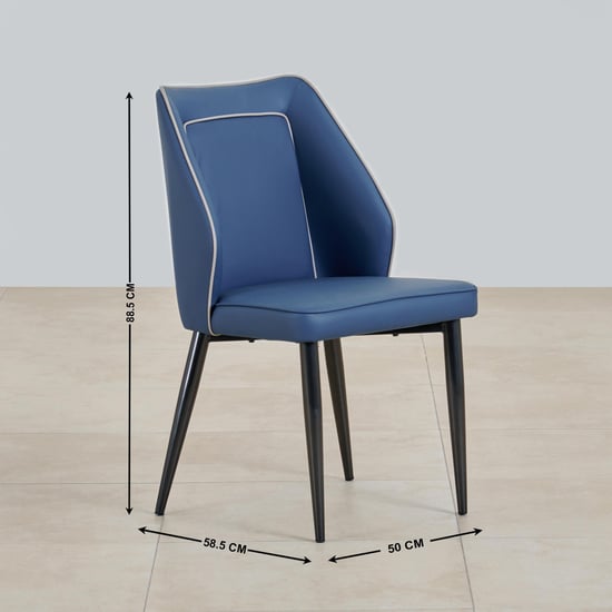 Marcello Set of Faux Leather Dining Chairs Blue