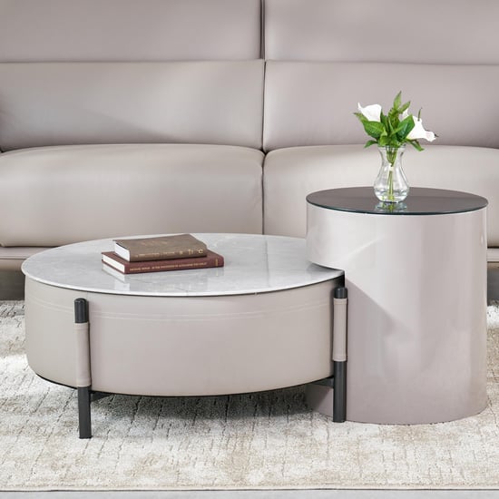 Marcello Glass Top Coffee Table - Grey