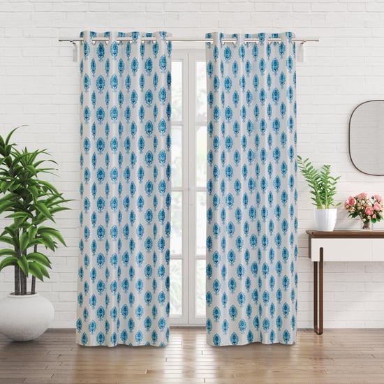 Corsica Andrea Set of 2 Printed Light-Filtering Door Curtains