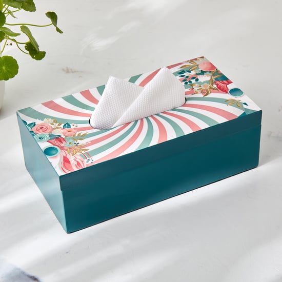 Raisa Retro Printed Tissue Holder - 24x13x8cm