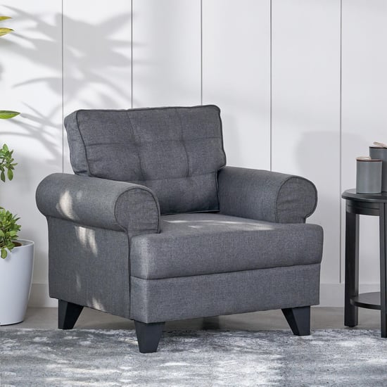 Helios California Fabric 1-Seater Sofa - Grey