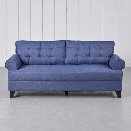 Helios California Fabric 3-Seater Sofa - Blue | Blue