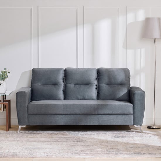 Helios Vive Fabric 3-Seater Sofa - Grey