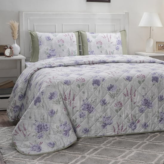 MASPAR Optimist Bloom Cotton Floral Print Double Quilt