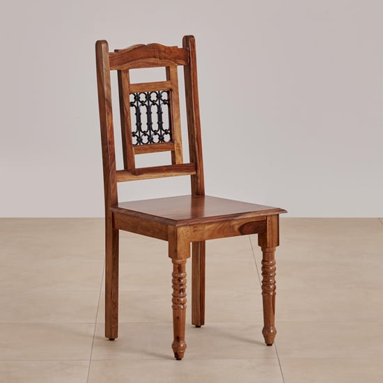 Kian Sheesham Wood 6-Seater Dining Set with Chairs - Brown