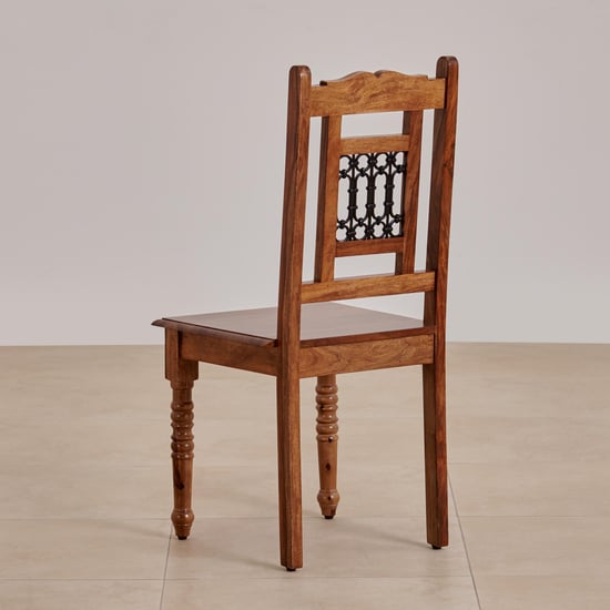Kian Sheesham Wood 6-Seater Dining Set with Chairs - Brown