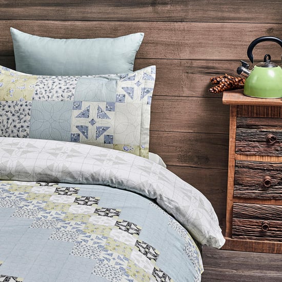 D'DECOR Countryside Cotton 4Pcs Printed Double Bed-In-A-Bag Set