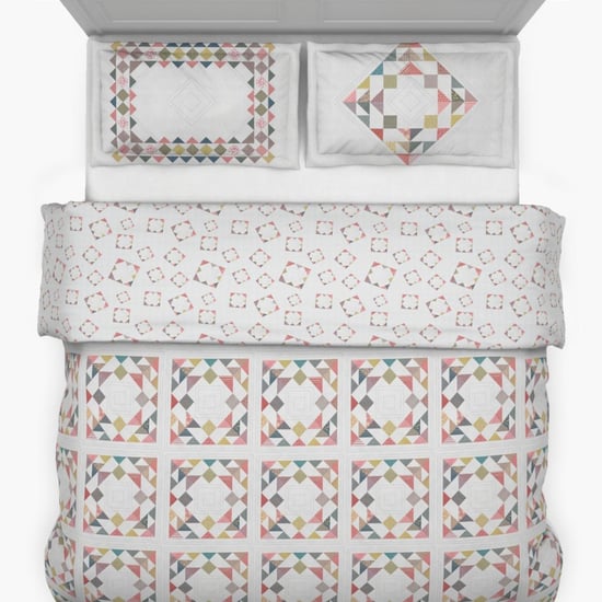 D'DECOR Countryside Cotton 4Pcs Printed Double Bed-In-A-Bag Set