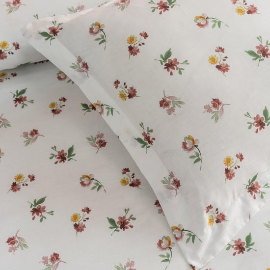 D'DECOR Vatika Cotton 136TC Floral Print 3Pcs Super King Bedsheet Set