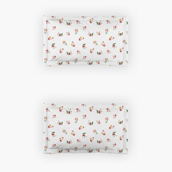 D'DECOR Vatika Cotton 136TC Floral Print 3Pcs Super King Bedsheet Set