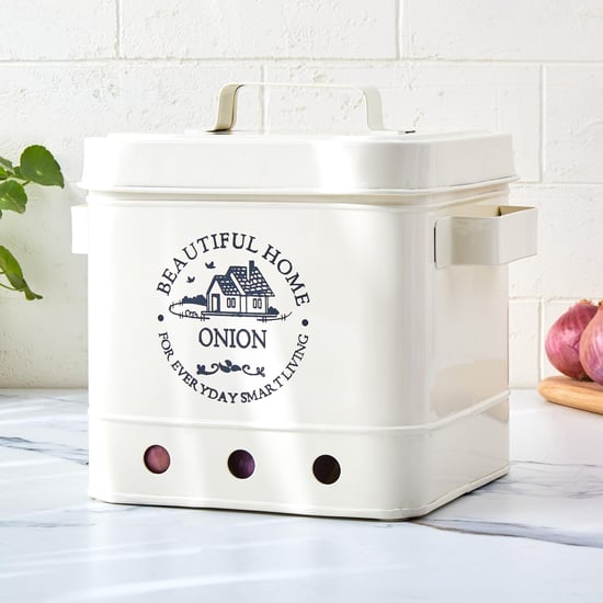 Mendo Iron Printed Onion Canister with Lid