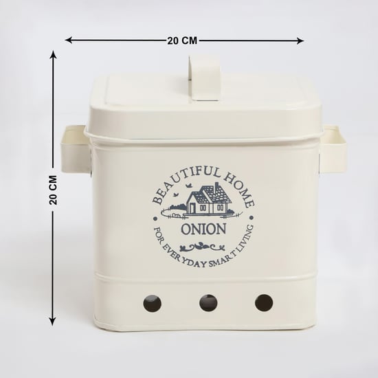 Mendo Iron Printed Onion Canister with Lid