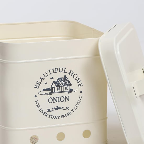 Mendo Iron Printed Onion Canister with Lid