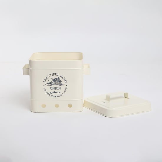 Mendo Iron Printed Onion Canister with Lid