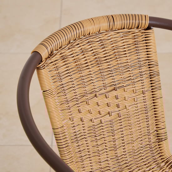 Fullerton Metal Outdoor 2-Seater Tea Table Set with Chairs - Brown