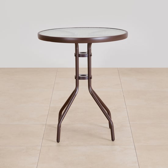 Fullerton Metal Outdoor 2-Seater Tea Table Set with Chairs - Brown