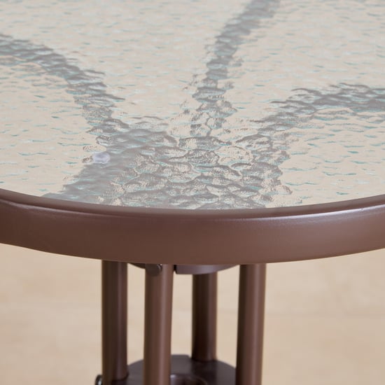Fullerton Metal Outdoor 2-Seater Tea Table Set with Chairs - Brown