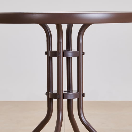 Fullerton Metal Outdoor 2-Seater Tea Table Set with Chairs - Brown