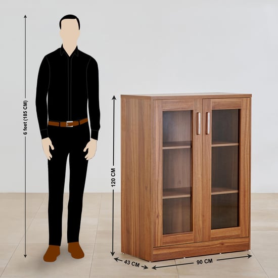 Quadro 2-Door Book Cabinet - Brown