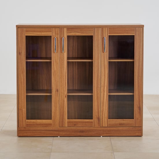 Quadro 3-Door Book Cabinet - Brown