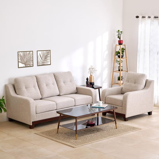 Sylvester Fabric 3+1 Seater Sofa Set - Beige