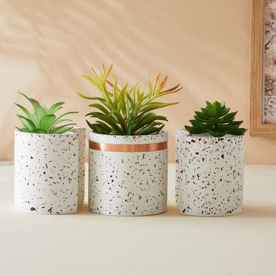 Splendid Terra Roza Set of 3 Concrete Planters