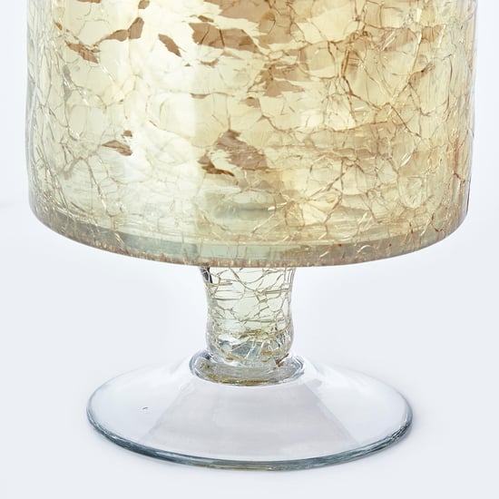 Maya Tevis Glass Crackle Hurricane Candle Holder