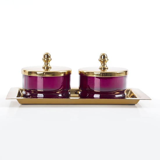 Maya Neale Set of 2 Glass Canisters with Tray