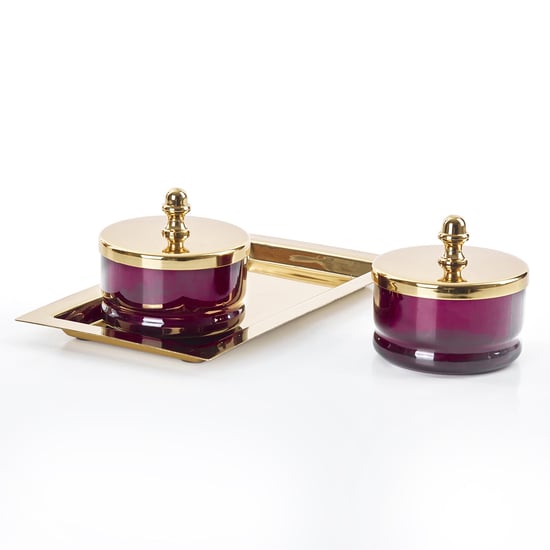 Maya Neale Set of 2 Glass Canisters with Tray