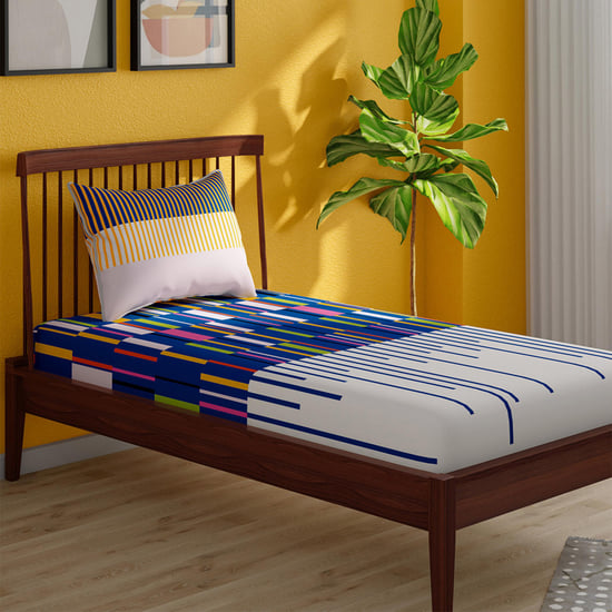 PORTICO Pixelmania Cotton 152TC Printed 2Pcs Single Bedsheet Set