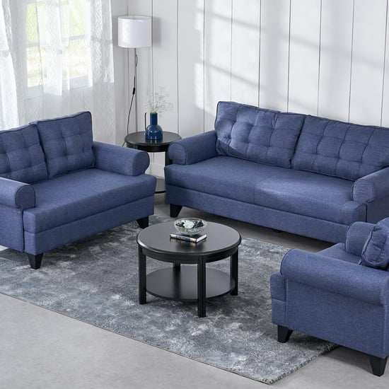 Helios California Fabric 3+2+1 Seater Sofa Set - Blue