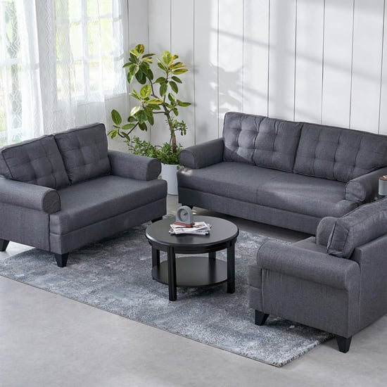 Helios California Fabric 3+2+1 Seater Sofa Set - Grey