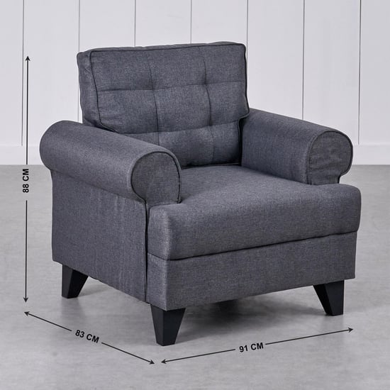Helios California Fabric 3+2+1 Seater Sofa Set - Grey