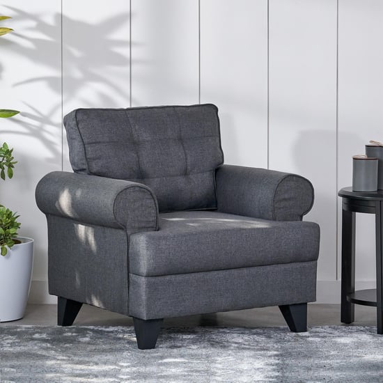 Helios California Fabric 3+1+1 Seater Sofa Set - Grey