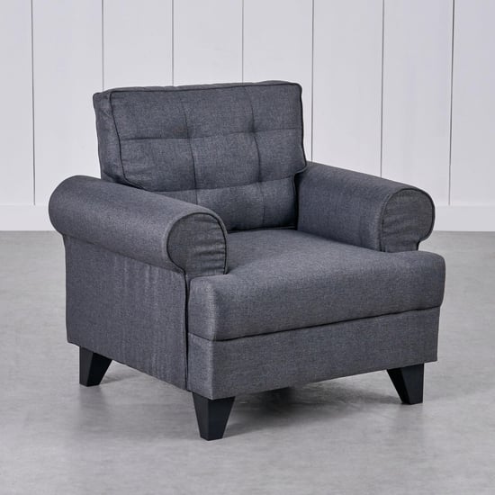 Helios California Fabric 3+1+1 Seater Sofa Set - Grey