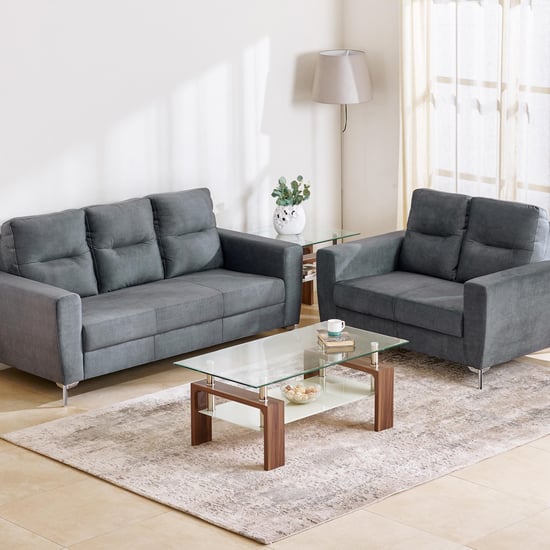 Helios Vive Fabric 3+2 Seater Sofa Set - Grey