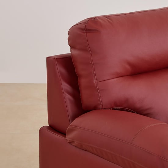 Winchester Half Leather 3+2 Seater Sofa Set - Burgundy